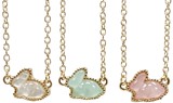 Gold "Bunny" Enamel Pendant Necklace