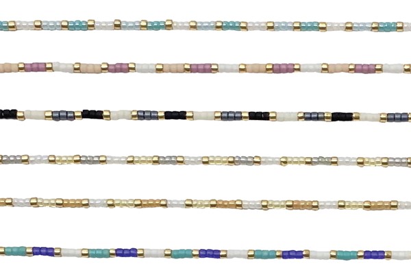 Asst'd Miyuki Bead & Gold Bead Necklace