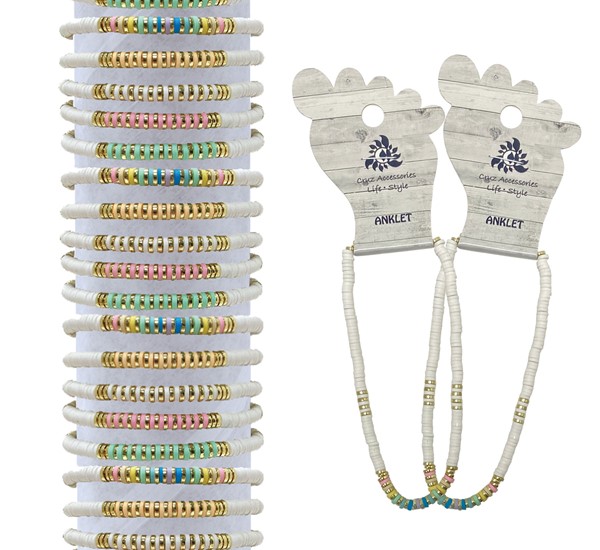 Fimo & Gold Disc Anklet