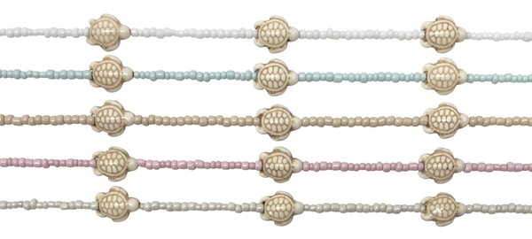 Howlite Sea Turtle Seed Bead Necklace