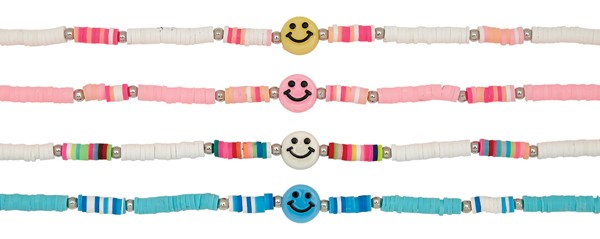 Fimo anklet with happy face pendant