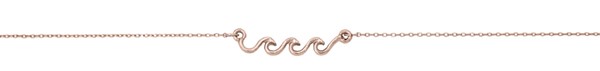 Triple wave rose gold finish anklet