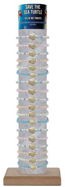 Adjustable 4mm eye with howlite turtle bracelet with tube  & base