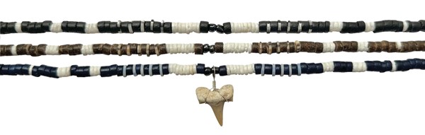 Coco with litob & fimo station shark tooth necklace