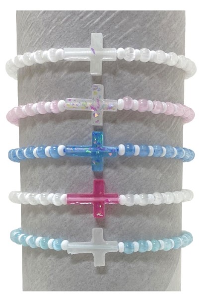 4MM Cat Eye Bead with Cross Adjustable Bracelet