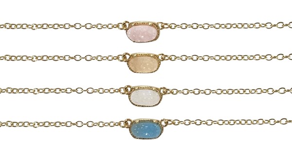 Oval Druze Pendant Bracelet