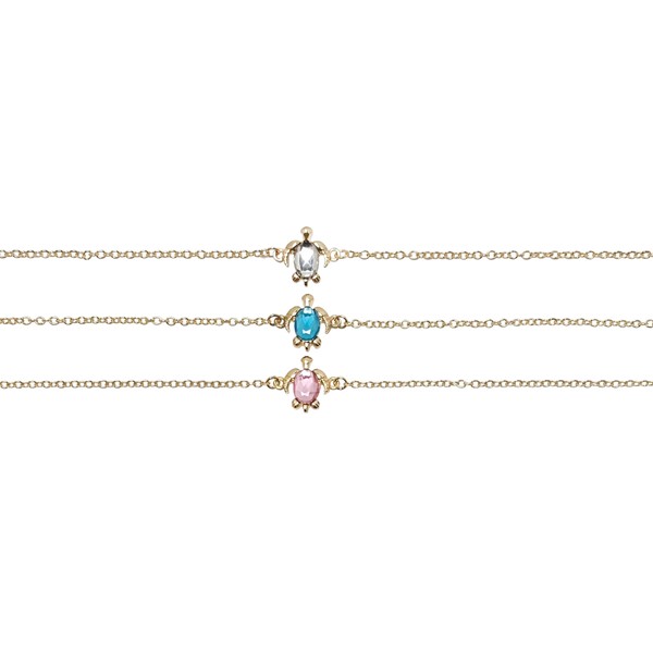 Diamond Cut Glass Turtle Pendant Anklet