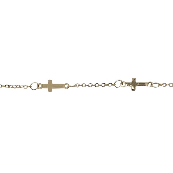 Mini Cross Inline Gold Chain Anklet