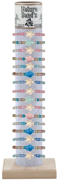 Adjustable Bracelet with Clear Bead - Howlite Turtle with Tube & Base