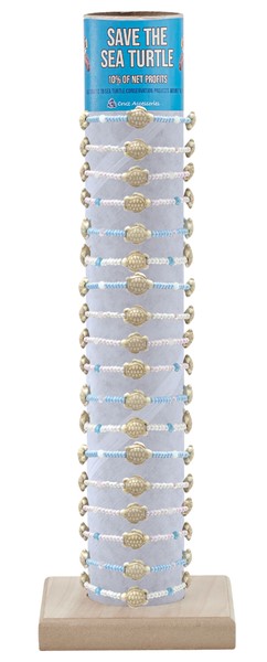 Adjustable 3 Howlite Turtle with Seed Bead Bracelet with Tube & Base