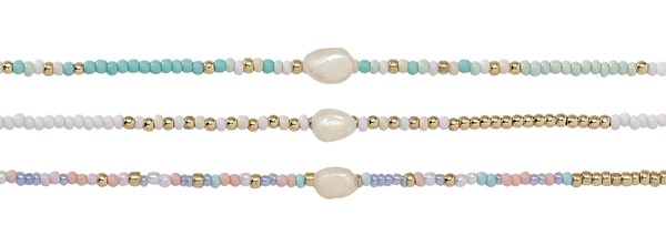 2 mm Bead with Freshwater Pearl Necklace