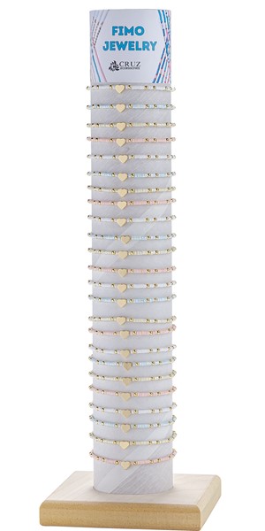 Adjustable Tube Bead with Heart Pendant Bracelet with Tube and Base