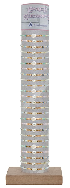 2mm Bead with Freshwater Pearl Adjustable Bracelet with Tube and Base