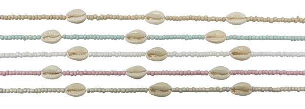 3 Cowrie with Seed Bead Necklace