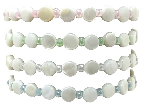 Adjustable Mini Mop Disc and Bead Bracelet