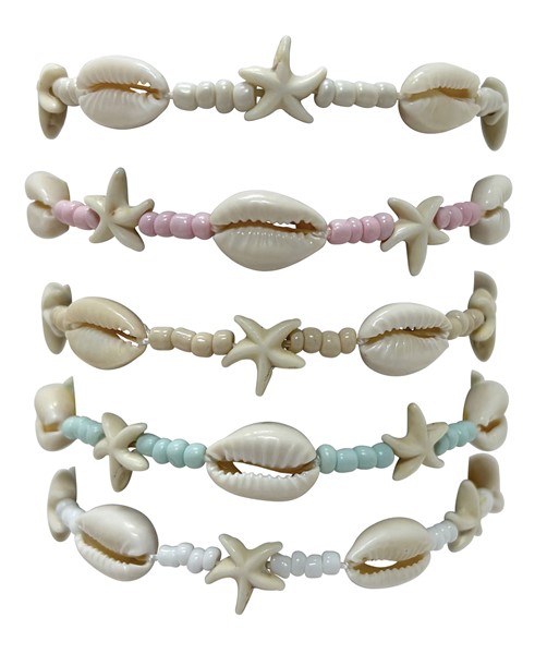 Adjustable Cowrie - Starfish Bead Bracelet
