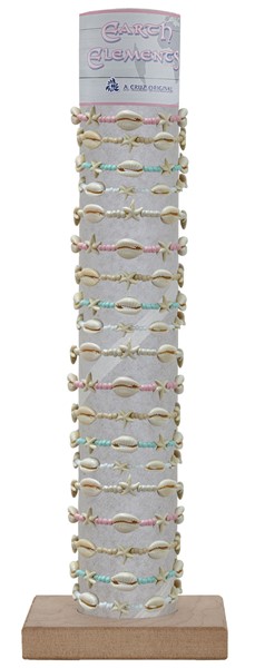 Adjustable Cowrie - Starfish Bead Bracelet with Tube and Base