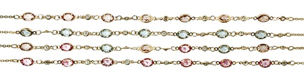 Facet and Crystal Bead Chain Necklace