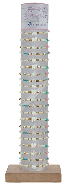 Adjustable Seed Bead and Chip Bracelet with Tube and Base