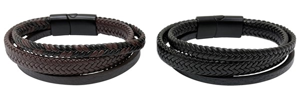 Magnetic Clasp 3 Strand Braid Pattern Bracelet