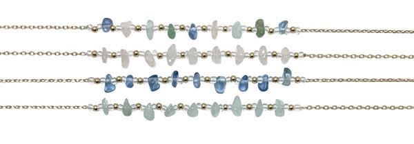 Chip Bead Pattern Gold Chain Anklet