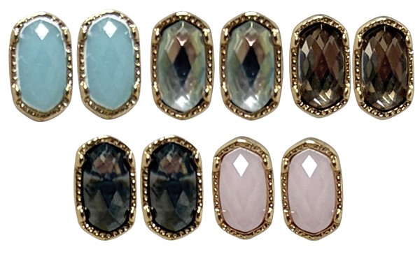 Mini Oval Facet Bead Earrings