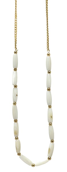 Rice Bead on Gold Chain Necklace